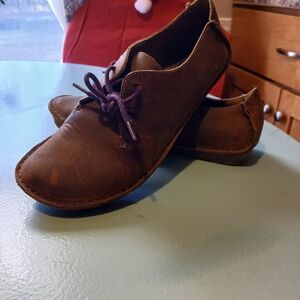 Clarks Brown Leather Women's Loafers